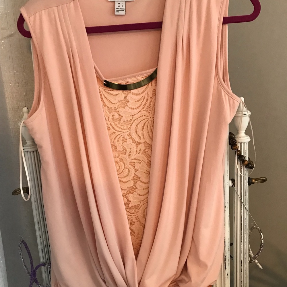 Another story ladies Large top - light peach with gold hardware